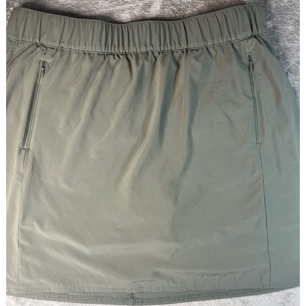 T by Talbots Women Activewear Skort Large Green Lined‎ Pocket Drawstring